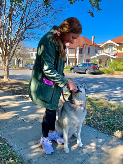 Danielle training a dog